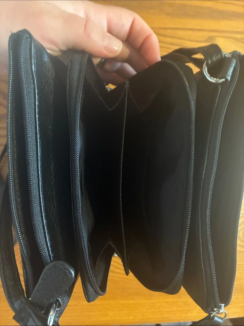 Leather Crossbody Bag for Men - Black